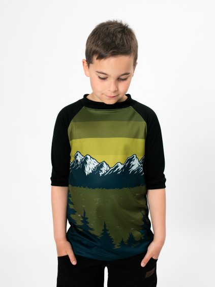 Drexiss FULL MOUNTAINS OLIVE COOLMAX krátký rukáv