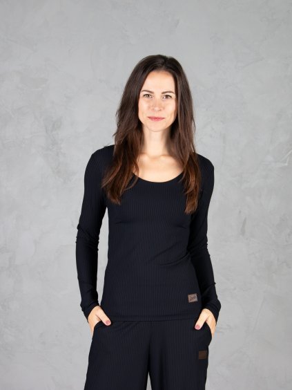 Drexiss tričko KAIRA LONG BLACK