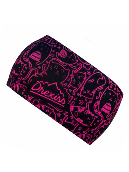 Drexiss funkční čelenka CATS BLACK PINK