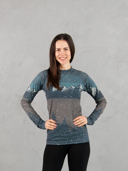 Drexiss ALL MOUNTAINS PETROL MERINO ACTIVE dlouhý rukáv