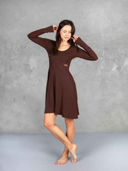Drexiss šaty LORA SHORT SPRING COFFEE