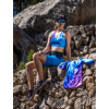 Drexiss ALL MIST VIOLET COOLMAX krátký rukáv, Drexiss braletka MIST VIOLET, Drexiss outdoor kraťasy BLUE, Drexiss kšiltovka CREST BLACK PINK