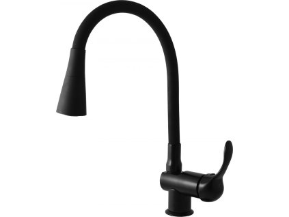LABE - Umyvadlová/dřezová baterie s flexibilním ramínkem bez výpusti, Černá - matná L008.0/13CMAT, RAV Slezák (Rozměr 3,8", Barva Černá - matná)