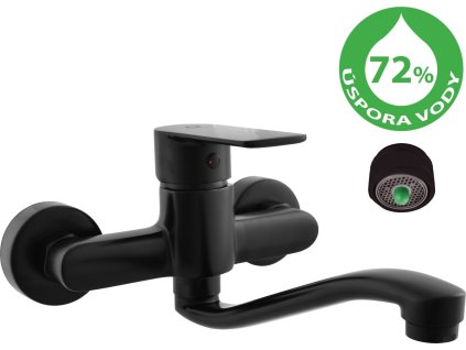 VLTAVA ECO - Umyvadlová/dřezová baterie, Černá - matná VTE401.5/26CMAT, RAV Slezák (Rozměr 150 mm, Barva Černá - matná)
