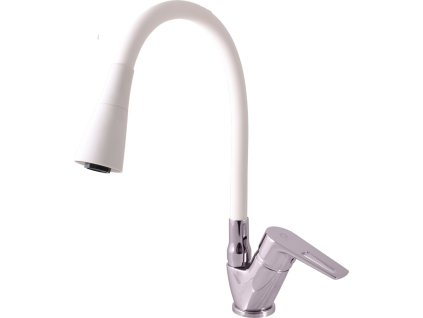 COLORADO - Dřezová baterie s flexibilním ramínkem, Bílá/Chrom CO206.0/13CB, RAV Slezák (Rozměr 3,8", Barva bílá/chrom)