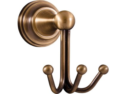 MORAVA RETRO - Koupelnový doplněk Věšáček trojitý, Stará mosaz (Bronz) MKA0105SM, RAV Slezák (Varianta Věšáček trojitý stará mosaz (bronz) Koupelnový doplněk MORAVA RETRO, Barva: Stará mosaz (Bronz))