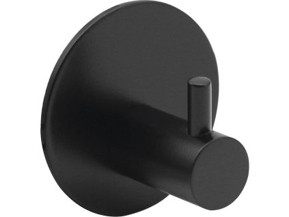 Samolepící háček, kulatý, černá mat 32204