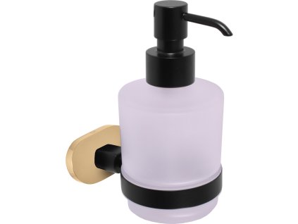 YUKON - Koupelnový doplněk Dávkovač tekutého mýdla, Černá matná/Zlatá YUA0303CMATZ, RAV Slezák (Varianta Dávkovač tekutého mýdla černá matná/zlato Koupelnový doplněk YUKON, Barva: černá matná/zlato)