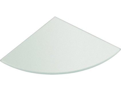 Rohová police 200x200x8mm, mléčné sklo 22487