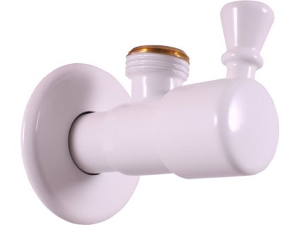 Ventil rohový s keramickým vrškem 1/2"x 1/2", Bílá - lesklá RV0112B, RAV Slezák (Varianta Barva: bílá)