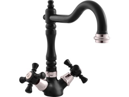 MORAVA RETRO - Dřezová baterie, Černá matná/Chrom MK320.0/8CMATC, RAV Slezák (Rozměr 3,8", Barva černá matná/chrom)