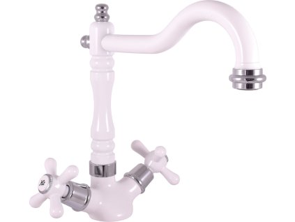 MORAVA RETRO - Dřezová baterie, Bílá/Chrom MK120.0/8BC, RAV Slezák (Rozměr 3,8", Barva bílá/chrom)