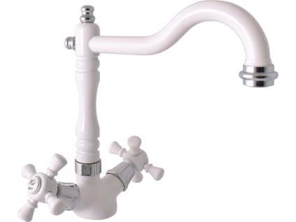 MORAVA RETRO - Dřezová baterie, Bílá/Chrom MK320.0/8BC, RAV Slezák (Rozměr 3,8", Barva bílá/chrom)