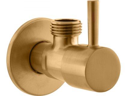 Ventil rohový s keramickým vrškem 1/2"x 3/8", Zlatá - kartáčovaná RV0238ZK, RAV Slezák (Varianta Ventil rohový s keramickým vrškem - ZLATÁ - kartáčovaná matná, Barva: ZLATÁ - kartáčovaná)