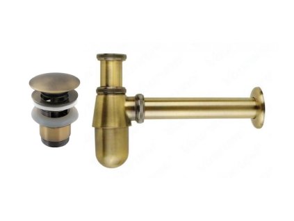 68002 set umyvadlovy sifon a vypust klik klak bronz sbsv02