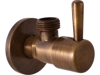 Ventil rohový s keramickým vrškem 1/2"x 3/8", Stará mosaz (Bronz) RV0238SM, RAV Slezák (Varianta Ventil rohový 1/2''x3/8'' - stará mosaz (bronz), Barva: Stará mosaz (Bronz))