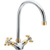 ANTEA stojánková dřezová baterie, výška 275mm, chrom/zlato 3092
