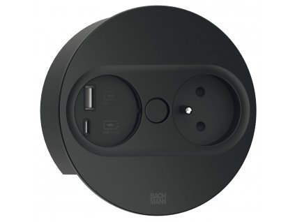 zabudovana elektricka zasuvka bachmann twist 2 USB cierna