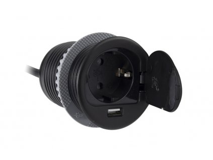 zabudovana zasuvka design light single box cierna