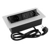 zabudovana elektricka zasuvka design light kombi box usb nerezova 1