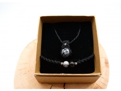 šperkový set obsidián