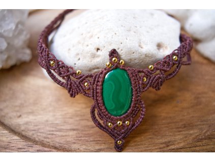 Macrame náhrdelník MALACHIT