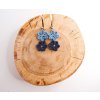 macrame náušnice modré kytičky