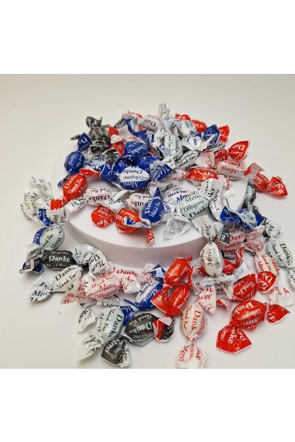 Bonbony "děkujeme" - roksový bonbon 3,5 g (1 kg) cca 285 ks  Roksový bonbon "děkujeme" 3,5g