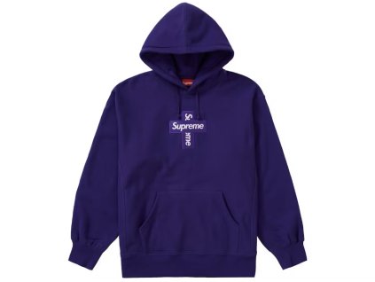 Supreme Cross Box Logo Hooded Sweatshirt Purple