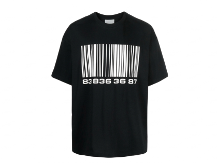 Vetemens Big Barcode Black T shirt (1)