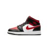 Jordan 1 Mid Black Fire Red (GS) (1)