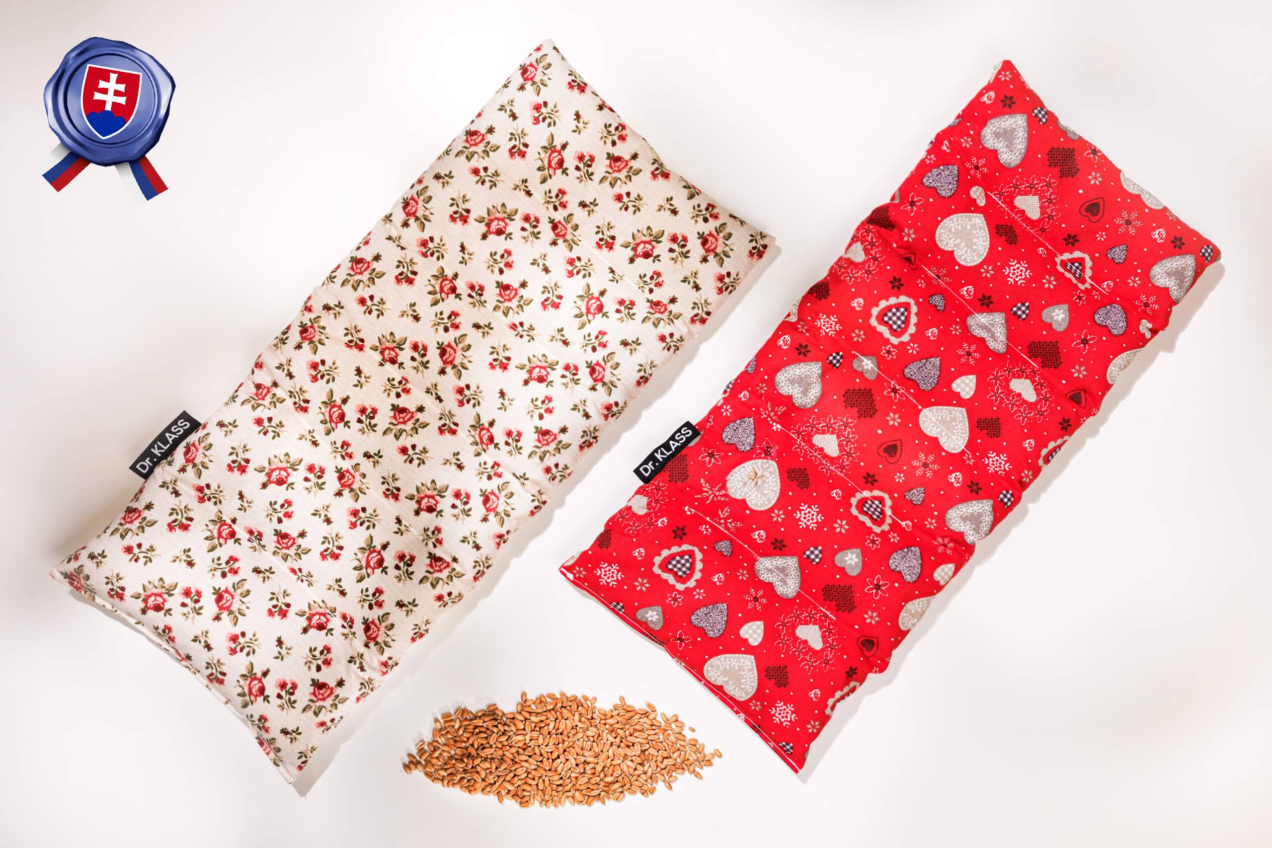 Nahrievací termo vankúš s levanduľou / hrejivý termo vankúšik s bylinkami / hrejivý vankúš so pšenice / vyhrevný vankúš s obilia