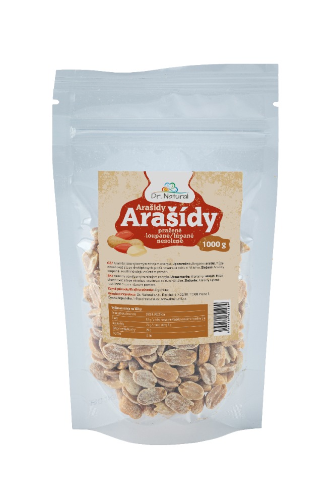 Dr.Natural Arašídy pražené loupané nesolené 1000g