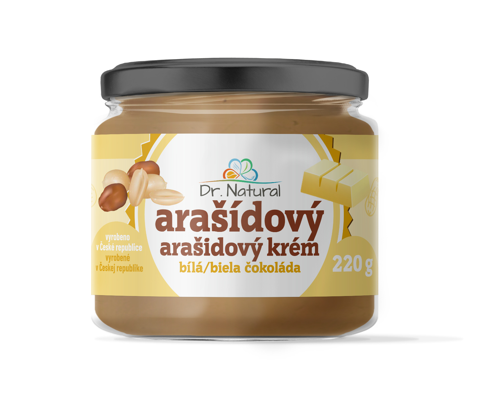 Dr.Natural Arašídový krém s bílou čokoládou 220g