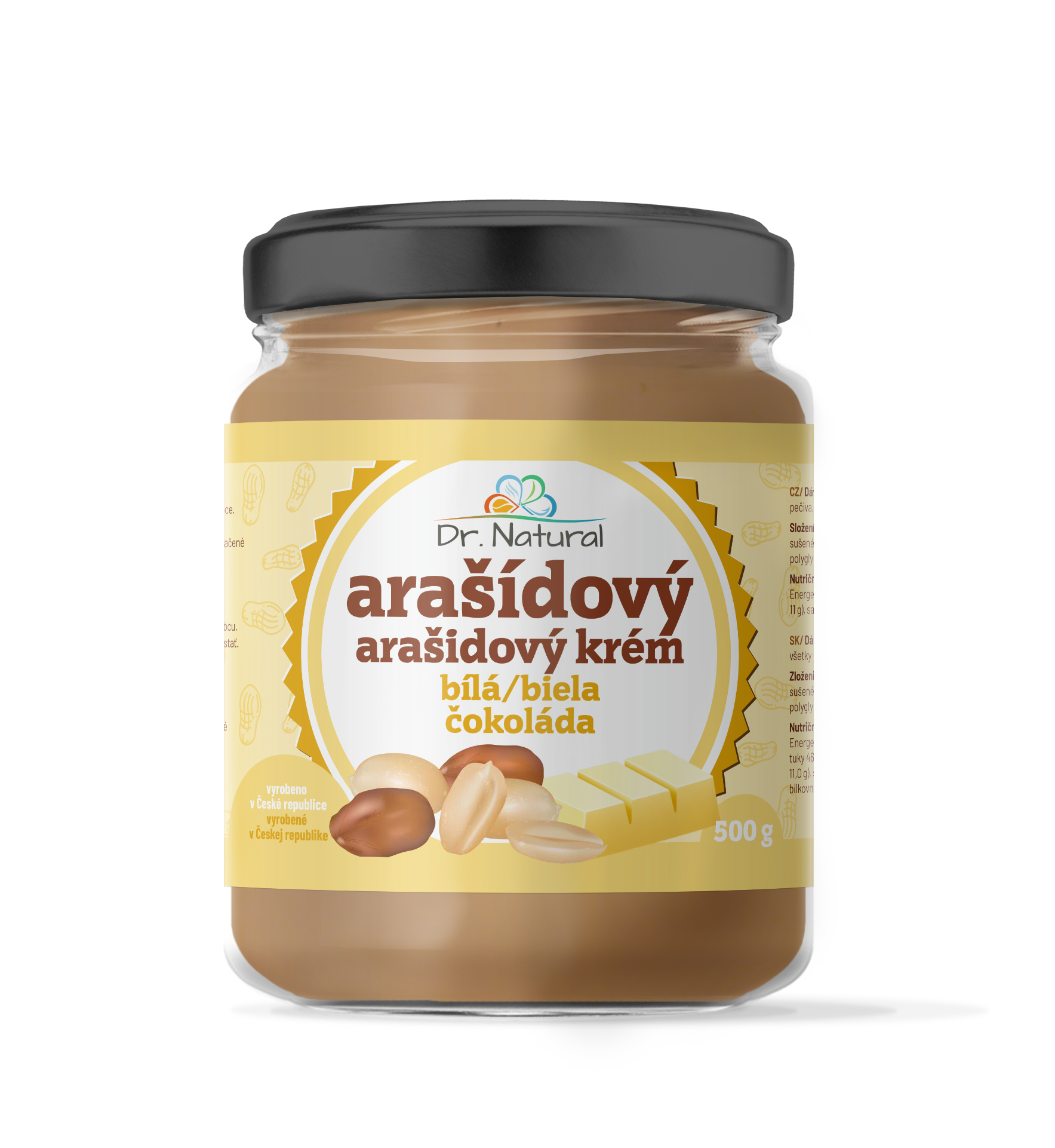 Dr.Natural Arašídový krém s bílou čokoládou 500g
