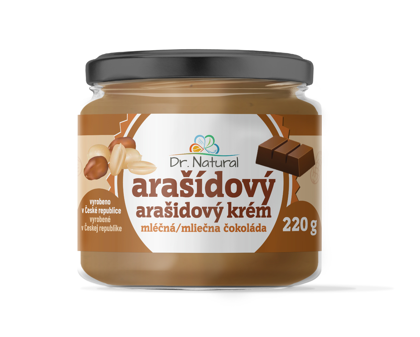 Dr.Natural Arašídový krém s mléčnou čokoládou 220g