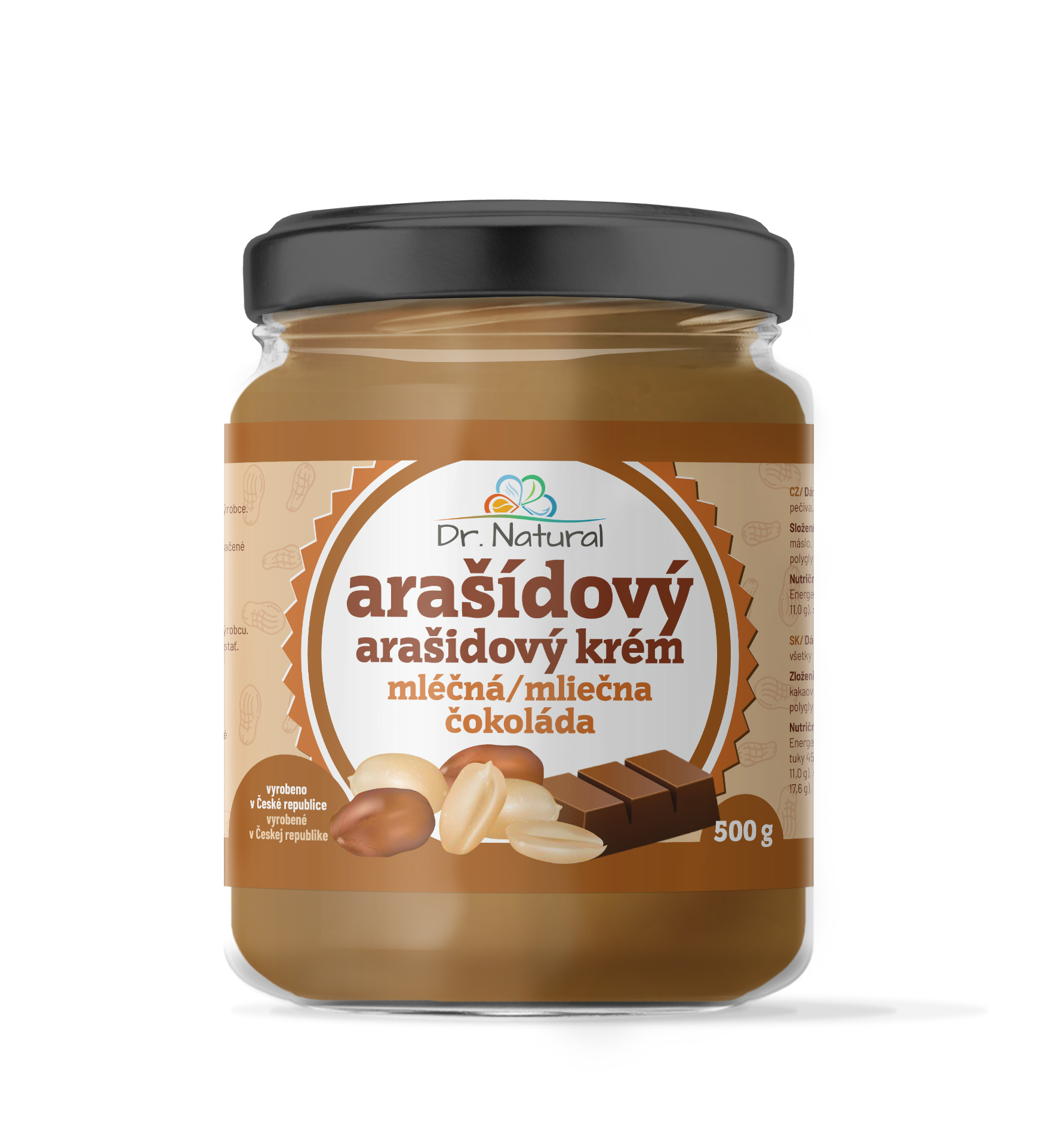 Dr.Natural Arašídový krém s mléčnou čokoládou 500g