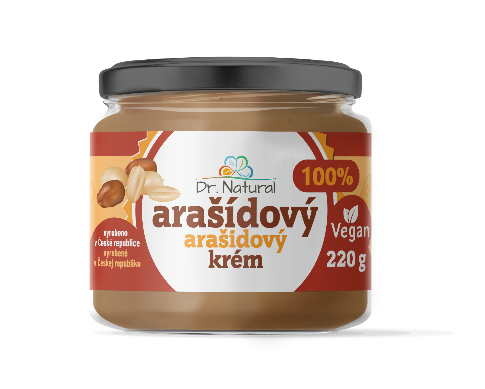 Dr.Natural Arašídový krém jemný 220g 100%