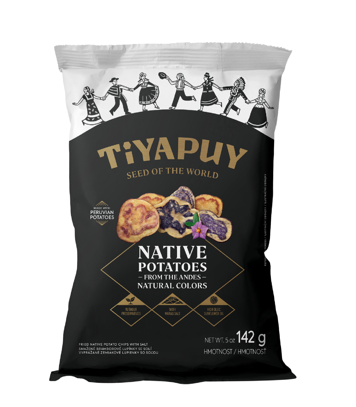 Brambůrky TiYAPUY natural solené 142g