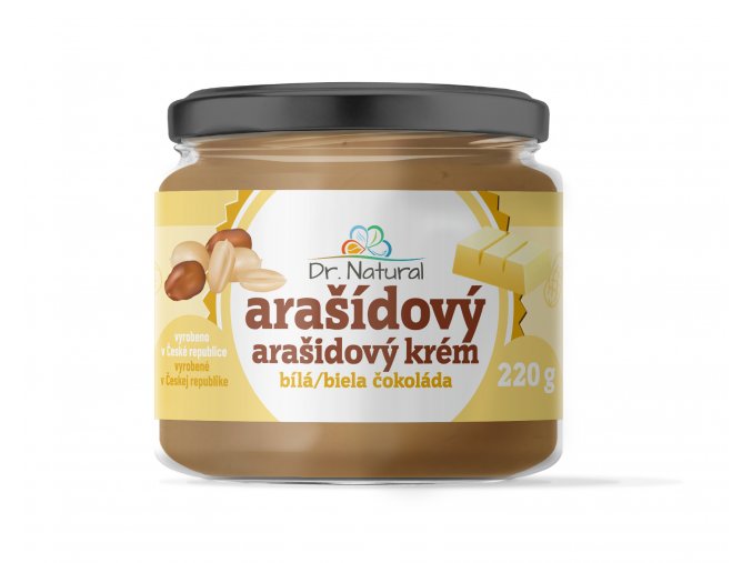 DR NATURAL sklenicka ARASIDOVY KREM bila cokolada 220g VIZUAL