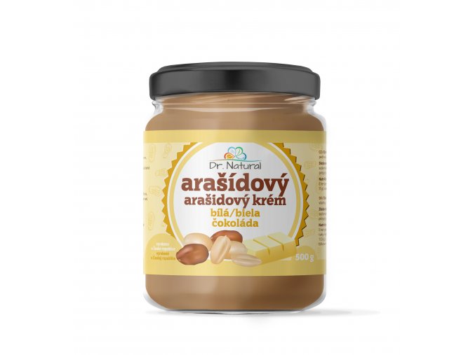 DR NATURAL sklenicka ARASIDOVY KREM bila cokolada 500g VIZUAL