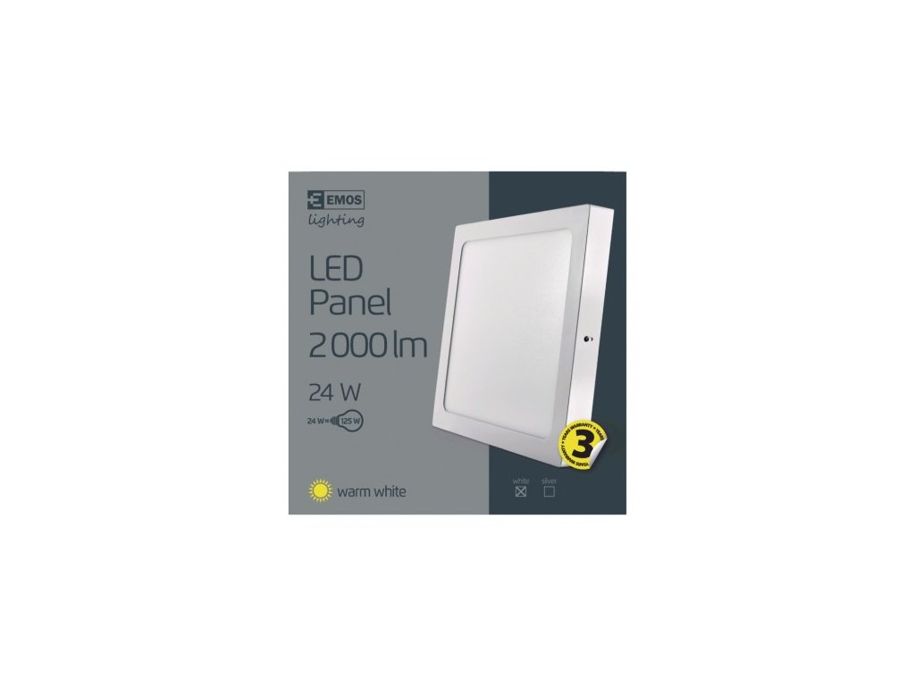 EMOS Lighting LED panel 300×300, čtvercový přisazený bílý, 24W teplá bílá ZM6151