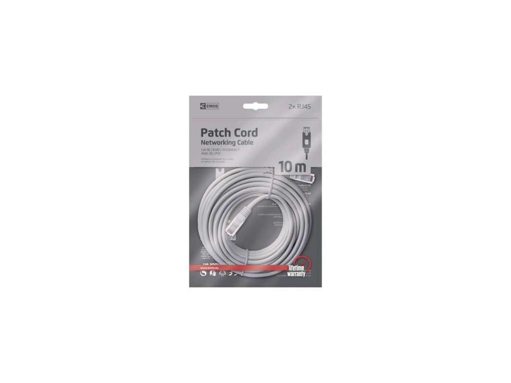 EMOS PATCH kabel UTP 5E, 10m S9126