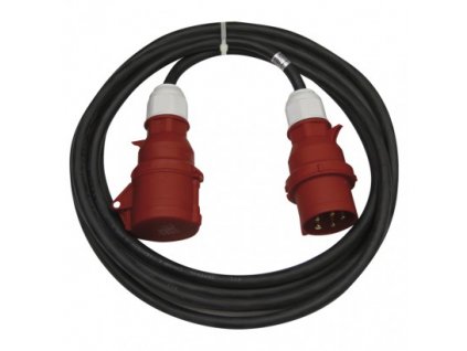 EMOS 3 fázový venkovní prodlužovací kabel 20 m / 1 zásuvka / černý / guma / 400 V / 2,5 mm2 PM0904