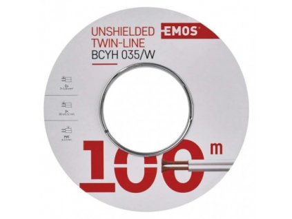 EMOS Dvojlinka nestíněná 2x0,35mm bílá, S8231