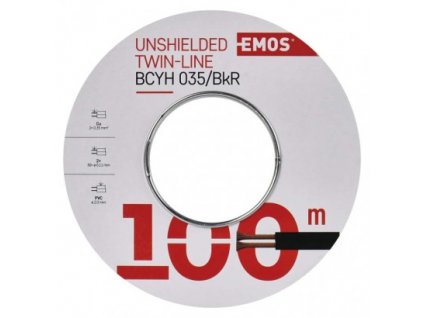 EMOS Dvojlinka nestíněná 2x0,35mm černo/rudá, S8230