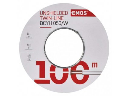 EMOS Dvojlinka nestíněná 2x0,50mm bílá, S8251