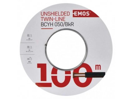 EMOS Dvojlinka nestíněná 2x0,50mm černo/rudá, S8250