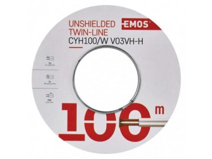 EMOS Dvojlinka nestíněná 2x1,0mm bílá, S8281