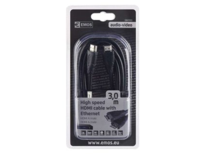 EMOS HDMI 2.0 high speed kabel ethernet A vidlice - A vidlice 3m SB0103